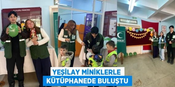 YEŞİLAY MİNİKLERLE  KÜTÜPHANEDE BULUŞTU