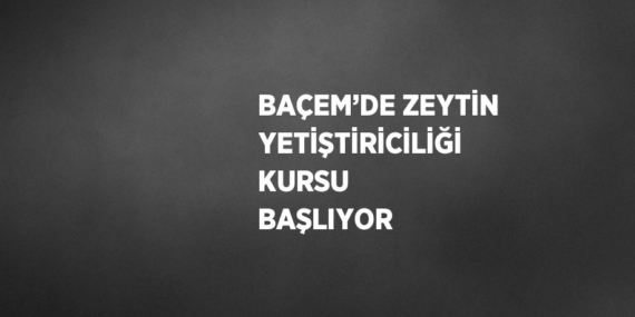 BAÇEM’DE ZEYTİN YETİŞTİRİCİLİĞİ KURSU BAŞLIYOR