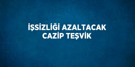İŞSİZLİĞİ AZALTACAK CAZİP TEŞVİK