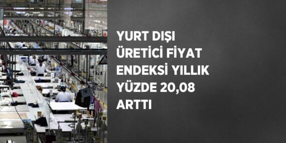 YURT DIŞI ÜRETİCİ FİYAT ENDEKSİ YILLIK YÜZDE 20,08 ARTTI