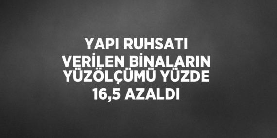 YAPI RUHSATI VERİLEN BİNALARIN YÜZÖLÇÜMÜ YÜZDE 16,5 AZALDI