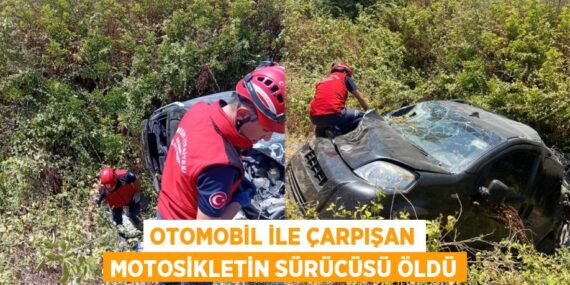 Otomobil ile çarpışan motosikletin sürücüsü öldü