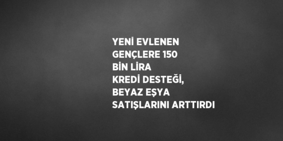 YENİ EVLENEN GENÇLERE 150 BİN LİRA KREDİ DESTEĞİ, BEYAZ EŞYA SATIŞLARINI ARTTIRDI