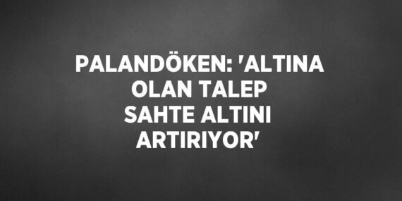PALANDÖKEN: ‘ALTINA OLAN TALEP SAHTE ALTINI ARTIRIYOR’