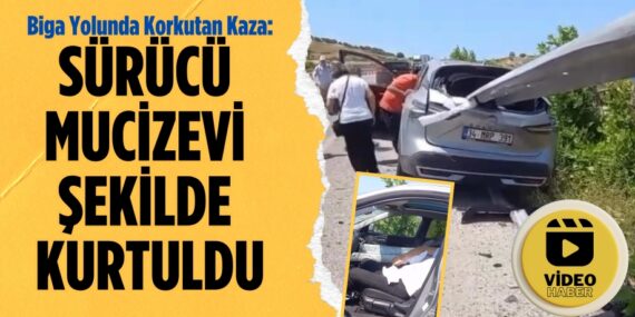Biga Yolunda Korkutan Kaza: Sürücü Mucizevi Şekilde Kurtuldu