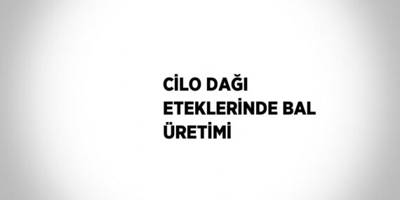 CİLO DAĞI ETEKLERİNDE BAL ÜRETİMİ