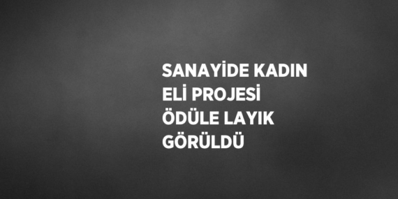 SANAYİDE KADIN ELİ PROJESİ ÖDÜLE LAYIK GÖRÜLDÜ
