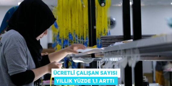 ÜCRETLİ ÇALIŞAN SAYISI YILLIK YÜZDE 1,1 ARTTI