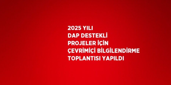 2025 YILI DAP DESTEKLİ PROJELER İÇİN ÇEVRİMİÇİ BİLGİLENDİRME TOPLANTISI YAPILDI