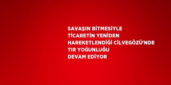 SAVAŞIN BİTMESİYLE TİCARETİN YENİDEN HAREKETLENDİĞİ CİLVEGÖZÜ’NDE TIR YOĞUNLUĞU DEVAM EDİYOR