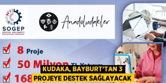 KUDAKA, BAYBURT’TAN 3 PROJEYE DESTEK SAĞLAYACAK