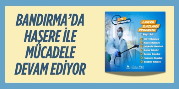 BANDIRMA’DA HAŞERE İLE MÜCADELE DEVAM EDİYOR