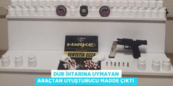 DUR İHTARINA UYMAYAN ARAÇTAN UYUŞTURUCU MADDE ÇIKTI