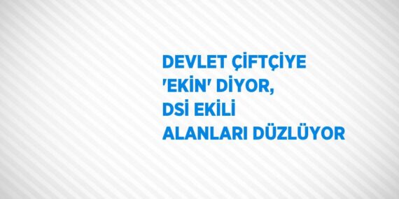 DEVLET ÇİFTÇİYE ‘EKİN’ DİYOR, DSİ EKİLİ ALANLARI DÜZLÜYOR