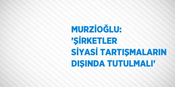 MURZİOĞLU: ‘ŞİRKETLER SİYASİ TARTIŞMALARIN DIŞINDA TUTULMALI’