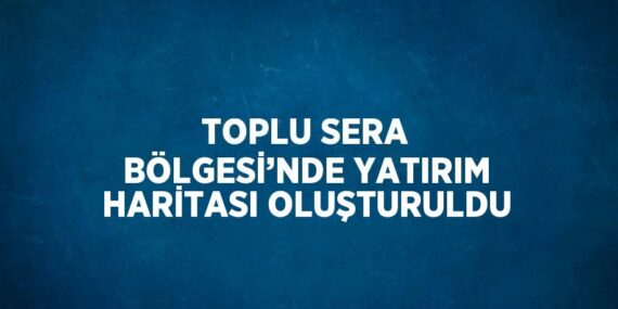 TOPLU SERA BÖLGESİ’NDE YATIRIM HARİTASI OLUŞTURULDU
