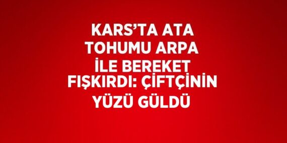 KARS’TA ATA TOHUMU ARPA İLE BEREKET FIŞKIRDI: ÇİFTÇİNİN YÜZÜ GÜLDÜ