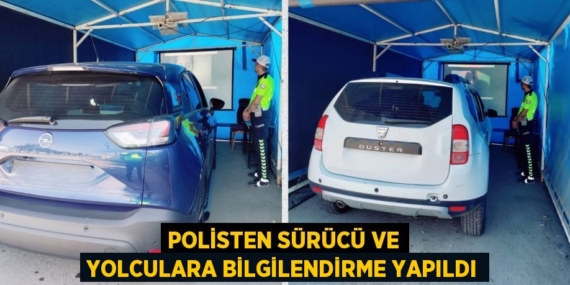 POLİSTEN SÜRÜCÜ VE YOLCULARA BİLGİLENDİRME YAPILDI