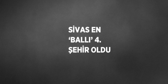 SİVAS EN ‘BALLI’ 4. ŞEHİR OLDU
