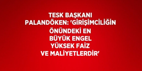 TESK BAŞKANI PALANDÖKEN: ‘GİRİŞİMCİLİĞİN ÖNÜNDEKİ EN BÜYÜK ENGEL YÜKSEK FAİZ VE MALİYETLERDİR’