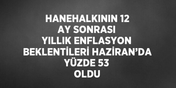 HANEHALKININ 12 AY SONRASI YILLIK ENFLASYON BEKLENTİLERİ HAZİRAN’DA YÜZDE 53 OLDU