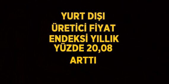YURT DIŞI ÜRETİCİ FİYAT ENDEKSİ YILLIK YÜZDE 20,08 ARTTI