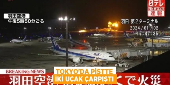 Tokyo’da pistte iki uçak çarpıştı