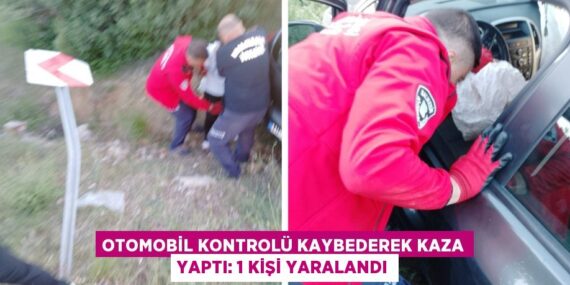 OTOMOBİL KONTROLÜ KAYBEDEREK KAZA YAPTI: 1 KİŞİ YARALANDI