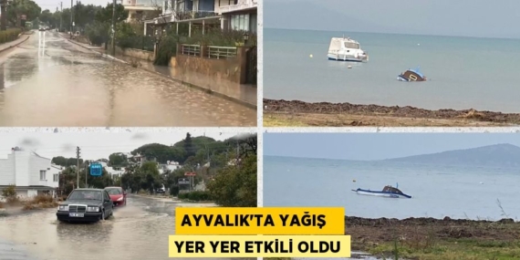 AYVALIK’TA YAĞIŞ   YER YER ETKİLİ OLDU