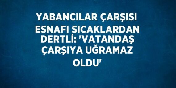 YABANCILAR ÇARŞISI ESNAFI SICAKLARDAN DERTLİ: ‘VATANDAŞ ÇARŞIYA UĞRAMAZ OLDU’