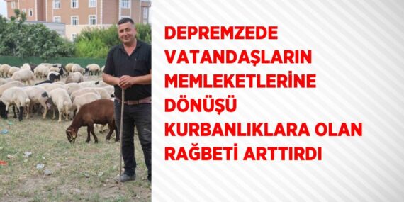 DEPREMZEDE VATANDAŞLARIN MEMLEKETLERİNE DÖNÜŞÜ KURBANLIKLARA OLAN RAĞBETİ ARTTIRDI