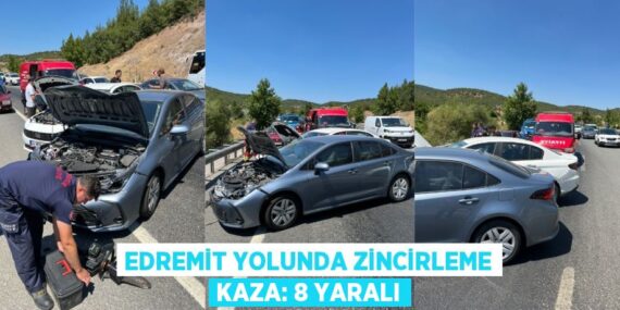 Edremit yolunda zincirleme kaza: 8 yaralı
