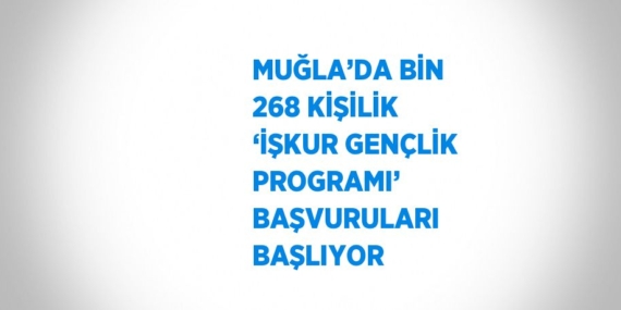 MUĞLA’DA BİN 268 KİŞİLİK ‘İŞKUR GENÇLİK PROGRAMI’ BAŞVURULARI BAŞLIYOR