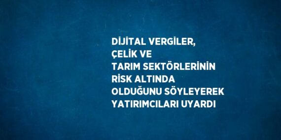 DİJİTAL VERGİLER, ÇELİK VE TARIM SEKTÖRLERİNİN RİSK ALTINDA OLDUĞUNU SÖYLEYEREK YATIRIMCILARI UYARDI