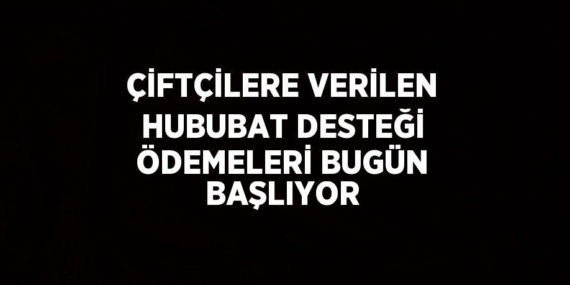 ÇİFTÇİLERE VERİLEN HUBUBAT DESTEĞİ ÖDEMELERİ BUGÜN BAŞLIYOR