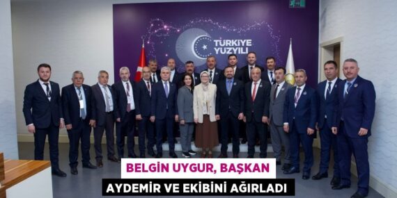 BELGİN UYGUR, BAŞKAN AYDEMİR VE EKİBİNİ AĞIRLADI
