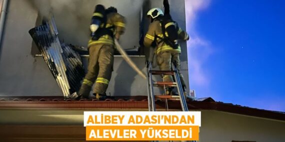 ALİBEY ADASI’NDAN ALEVLER YÜKSELDİ