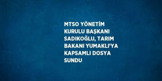 MTSO YÖNETİM KURULU BAŞKANI SADIKOĞLU, TARIM BAKANI YUMAKLI’YA KAPSAMLI DOSYA SUNDU