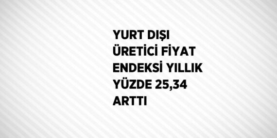 YURT DIŞI ÜRETİCİ FİYAT ENDEKSİ YILLIK YÜZDE 25,34 ARTTI