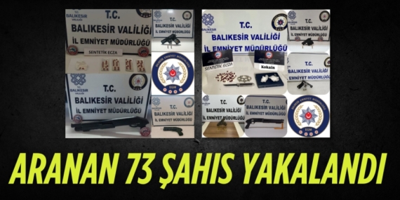 ARANAN 73 ŞAHIS YAKALANDI