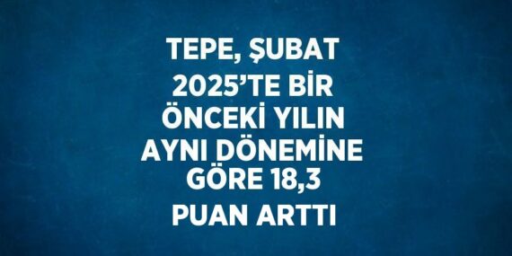 TEPE, ŞUBAT 2025’TE BİR ÖNCEKİ YILIN AYNI DÖNEMİNE GÖRE 18,3 PUAN ARTTI