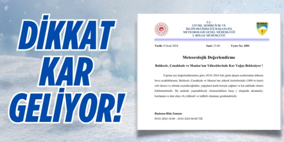 DİKKAT KAR GELİYOR!