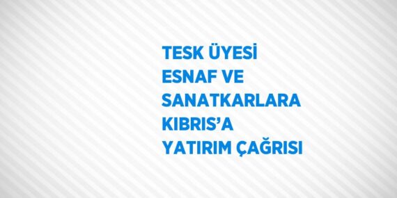 TESK ÜYESİ ESNAF VE SANATKARLARA KIBRIS’A YATIRIM ÇAĞRISI