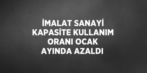 İMALAT SANAYİ KAPASİTE KULLANIM ORANI OCAK AYINDA AZALDI