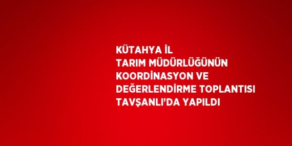 KÜTAHYA İL TARIM MÜDÜRLÜĞÜNÜN KOORDİNASYON VE DEĞERLENDİRME TOPLANTISI TAVŞANLI’DA YAPILDI