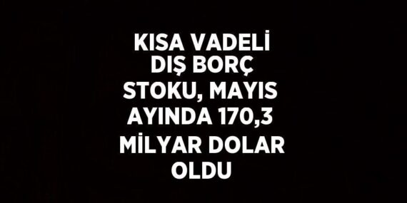 KISA VADELİ DIŞ BORÇ STOKU, MAYIS AYINDA 170,3 MİLYAR DOLAR OLDU