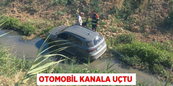 Otomobil kanala uçtu