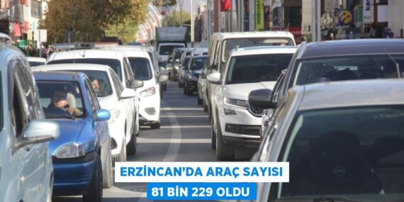 ERZİNCAN’DA ARAÇ SAYISI 81 BİN 229 OLDU