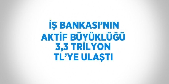 İŞ BANKASI’NIN AKTİF BÜYÜKLÜĞÜ 3,3 TRİLYON TL’YE ULAŞTI