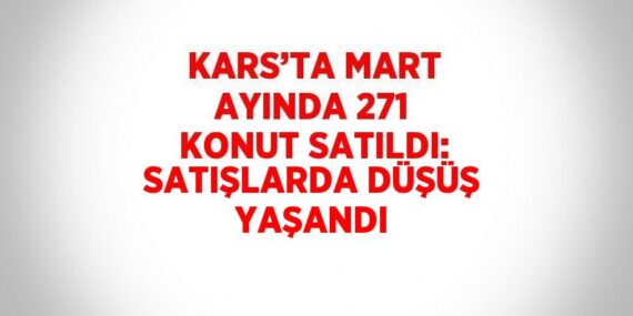 KARS’TA MART AYINDA 271 KONUT SATILDI: SATIŞLARDA DÜŞÜŞ YAŞANDI